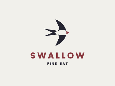 Swallow Logo animal logo bird bird logo eatery negative space restaurant logo swallow