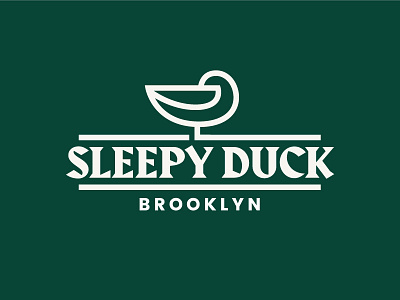 Sleepy Duck II animal logo blackletter duck duck logo duck mark duckie restaurant restaurant logo single line duck sleep