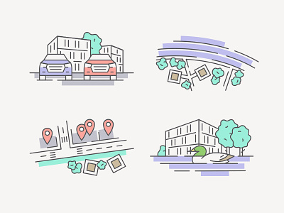 Victory Port Pt. 1 car car icon city icon duck house house illustration icon set nature park river tree