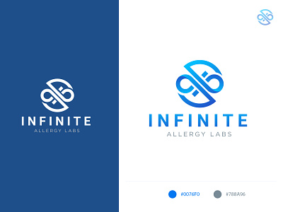 Infinite Allergy Labs - A Laboratory Logo Design branding creative design energy graphic design healthcare infinity laberatory labs logo logodesign vector