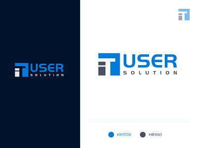 IT User Solution - A Tech base IT Company Logo Design branding creative design graphic design initial it logo logodesign solution technology typography user vector