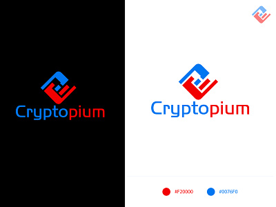 Cryptopium - A Crypto Marketing Company's Logo Design branding crypto currency design graphic design logo typography vector