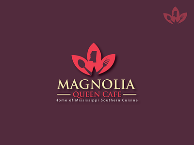 MAGNOLIA QUEEN CAFE - Catering Service / Restaurant Logo Design branding catering creative cuisine design graphic design logo logodesign magnolia mississippi restaurant vector