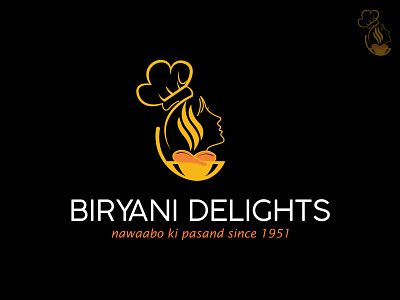 Biryani Delights - Restaurant Logo Design abstract logo biryani branding chef logo design creative girl chef graphic design icon kitch logo modern logo restaurant logo design