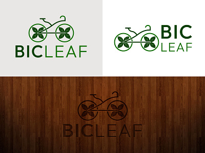 Bike and Leaf Logo bike branding circle design graphic design green icon illustration leaf logo plant style vector