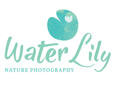 Water Lily Nature Photography Logo Design aqua lily pad logo nature nature logo nature photography organic photography branding pond logo water water lily logo watercolor