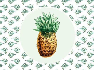 Pineapple Illustration fruit illustration pattern pineapple tropical vector watercolor