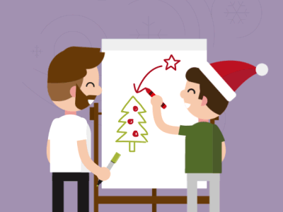 12 working days before christmas - Day 9 12 days 12 days of christmas animation baubles christmas christmas holidays christmas lights christmas tree crayola crayon design designers holidays illustration santa sketching