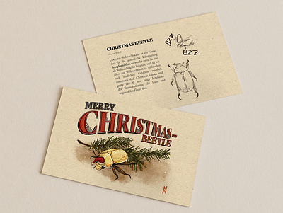 Christmas Beetle card christmas card design digital art digital illustration illustration