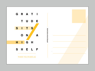 Appreciation Postcard - appreciation debut gratitude helvetica lemurtango postcard shapes