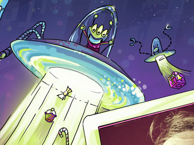 about.me background (excerpt) alien cartoon character illustration not so serious photoshop ufo