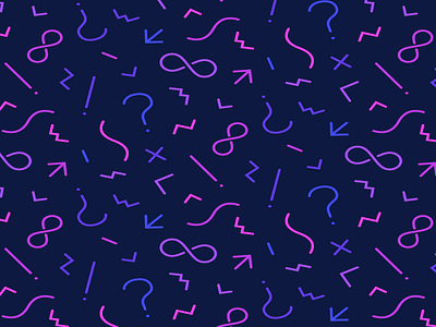 Infinity Memphis Pattern arrow colorful exclamation mark infinity memphis group pattern pink purple question mark shape squiggle vector