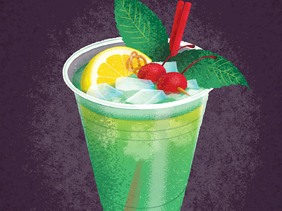 New Orleans Mint Julep cherry cocktail cup dessert disneyland drink ice lemon mint mint julep textured vector