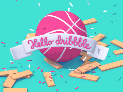 Dribbbox 3d animation c4d crate debut design exercise gif motiongraphics ribbon