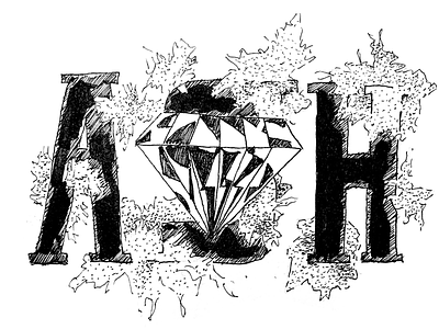 Ash ash diamond drawing hand lettering illustration ink lineart type