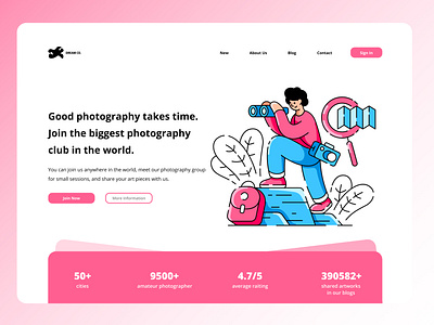 Landing Page for a Photography Club