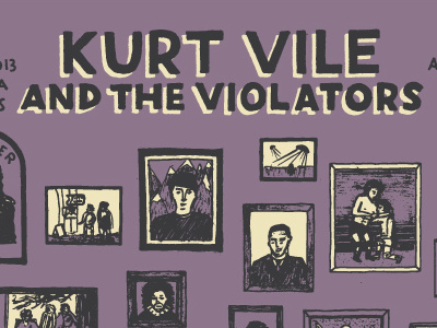 Kurt Vile poster concert poster drawing gig poster hand drawn handmade type illustration kurt vile poster typography