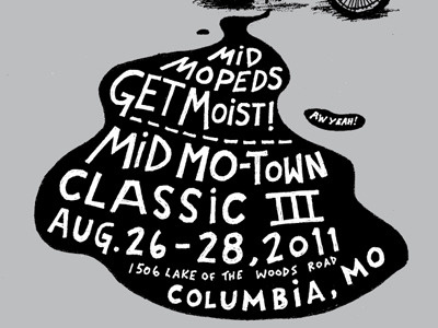 Mid Mo-Town Classic III hand drawn type illustration missouri moped typographic