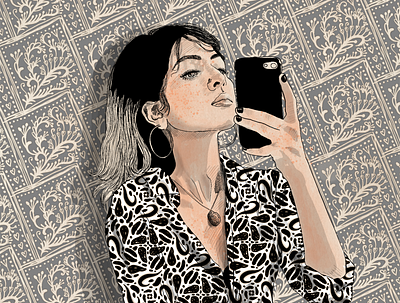 Portrait + pattern created for sktchy