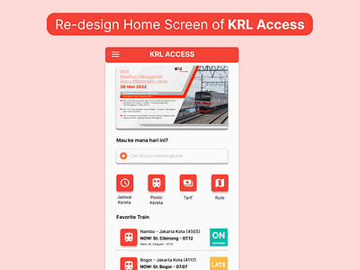 Re-design Home Screen of KRL Access