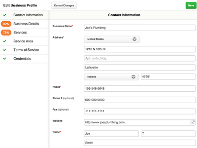 Edit Profile Page button form input navigation web
