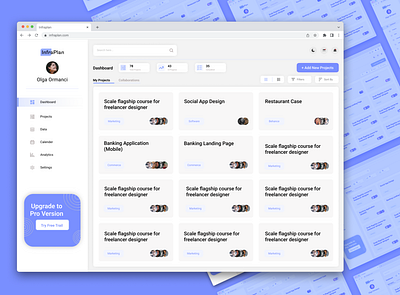 InfraPlan Dashboard design ui