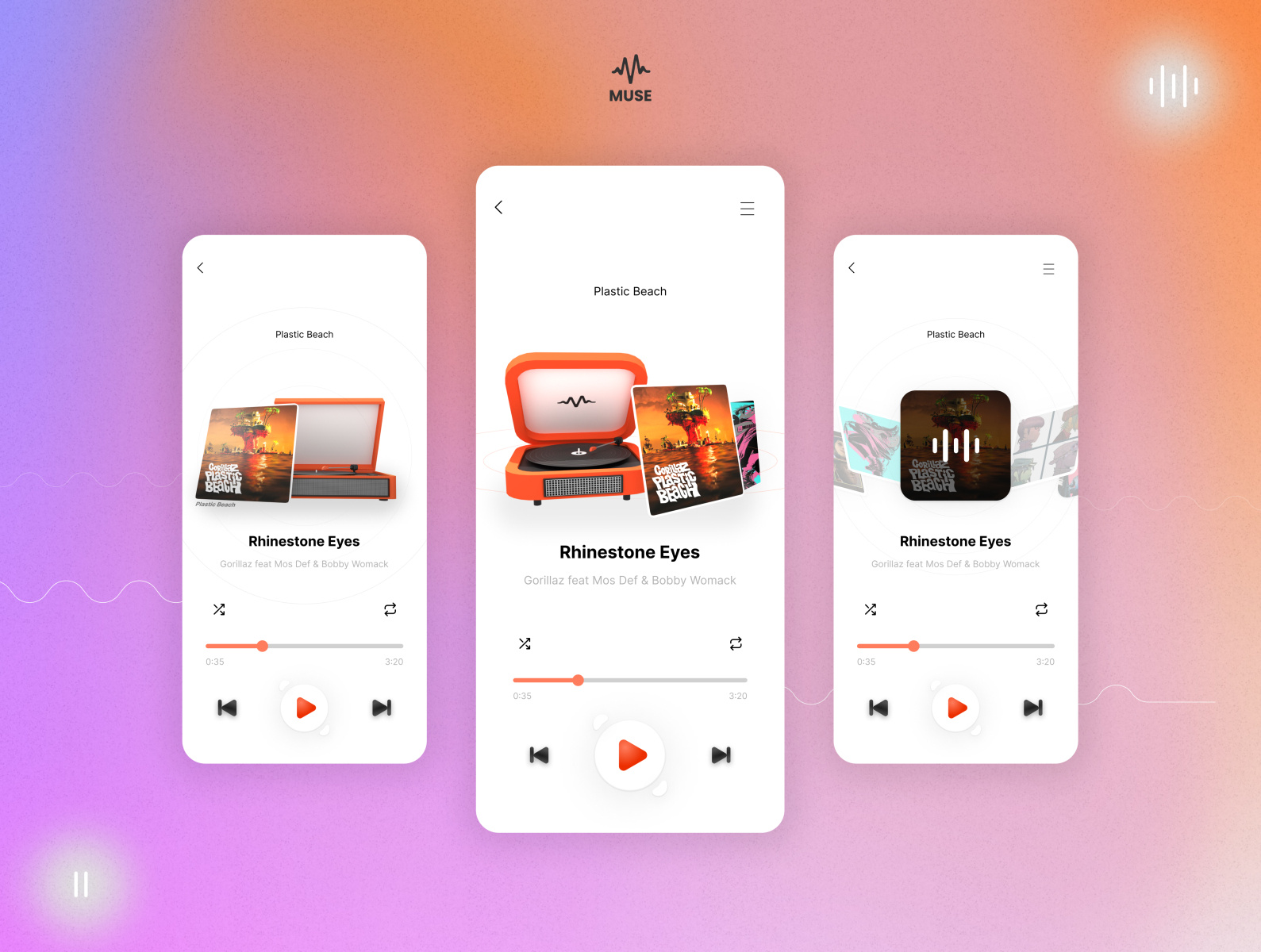 Muse - Music player app explorations by Alexandre Soares on Dribbble