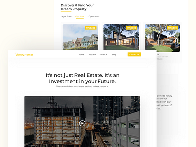 Real Estate Website app design ui ux