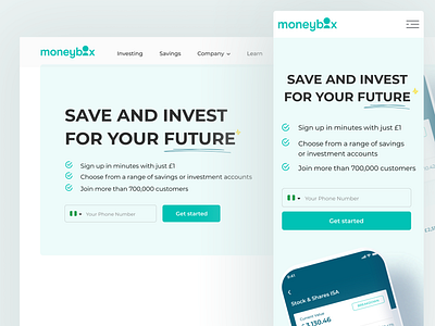 Moneybox Website Redesign