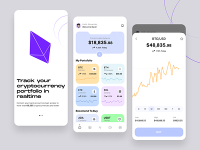 Crypto Wallet app branding graphic design logo ui ux