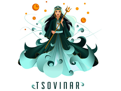 TSOVINAR-GODDESS OF THE SEA IN ARMENIAN MYTHOLOGY art character design digital art graphic design illustrator tsovinar vektor