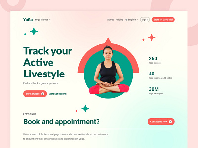 Yoga landing page UI design ui uidesign uiux ux yoga landing page yoga website yoga website design yoga website landing page design