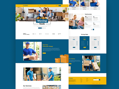 Moving company landing page UI design moving company landing page moving company website design moving landing page moving website ui uidesign uiux ux