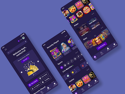 Casino Game App Design | UI Design | Mobile Design