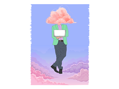 Head In The Clouds - Digital Art design graphic design illustration vector