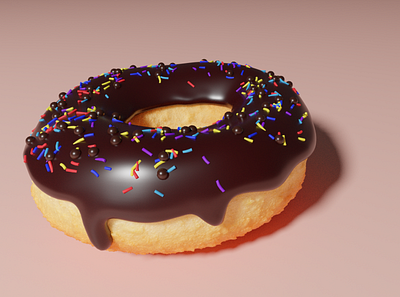 Donut with colorful icing. 3d illustration 3d donut render