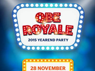 QBE’s Official Year-end Party Poster branding design graphic design illustration logo typography vector