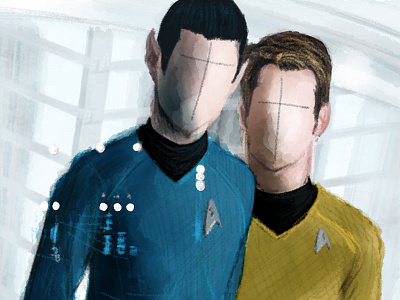 Mr. Spock and Captain Kirk illustration kirk madewithpaper paper 53 spock star trek