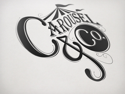 Carousel & Co branding carnival carousel lettering logo small business swirls vintage whimsical