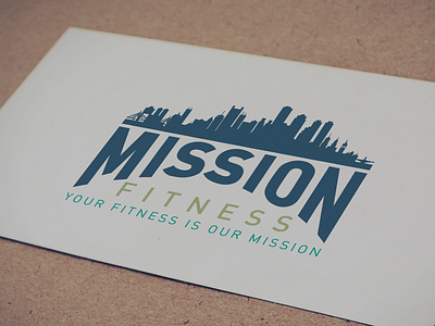 Mission Fitness boston branding fitness gym health logo mockup skyline