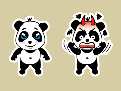 Panda Time! beer cartoon coffee cute happy icon mad panda sick sticker