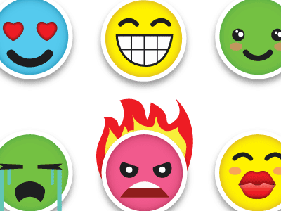Driftt Smileys angry cry driftt happy kiss love mad smiley stickers