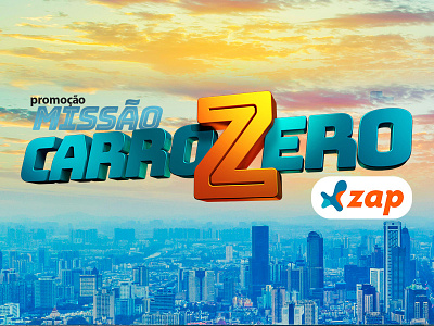 Missão Carro Zero 3d cinema 4d logo promotional