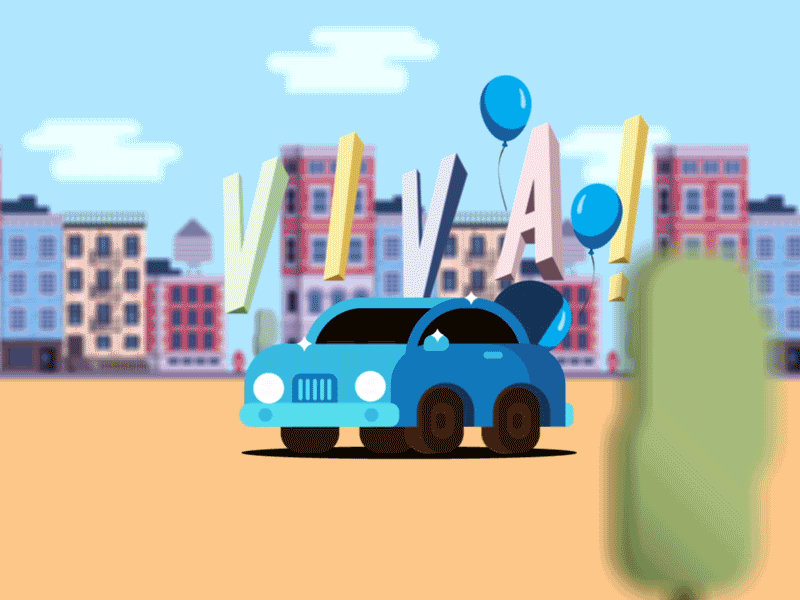 Viva! animation baloon car gif motion