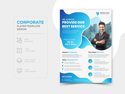 Corporate Flayer Template Design. branding brochure business corporate flayer graphic design info information