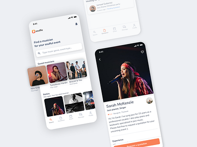 Musician hiring platform mobile app app design freelancer hiring hiring app hiring platform mobile app mobile app design mobile product mobile ui profile search