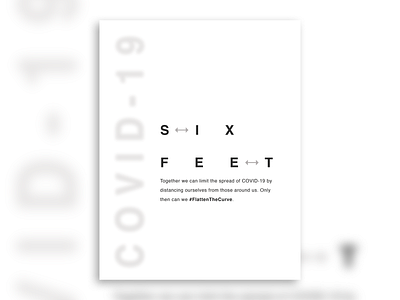 Six Feet #FlattenTheCurve bw covid19 graphic design graphics poster poster design