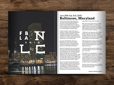 Tomorrow's Business Leader Magazine Spread baltimore design graphics layout logo magazine poster serif text