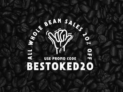 Be Stoked beans coffee coffee bean hand hangloose illustration shaka stay stoked stoked stoked roasters