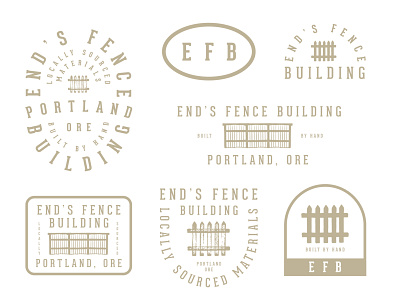 EFB badge blue collar brand brand sheet building company design fence fence building illustration logos logotype oregon portland type lockup work working class